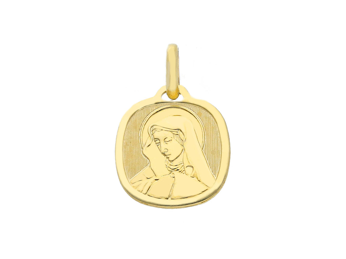 Madonna medal in 18kt yellow gold