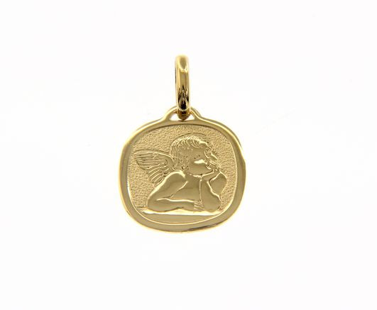 Angel medal in 18kt yellow gold