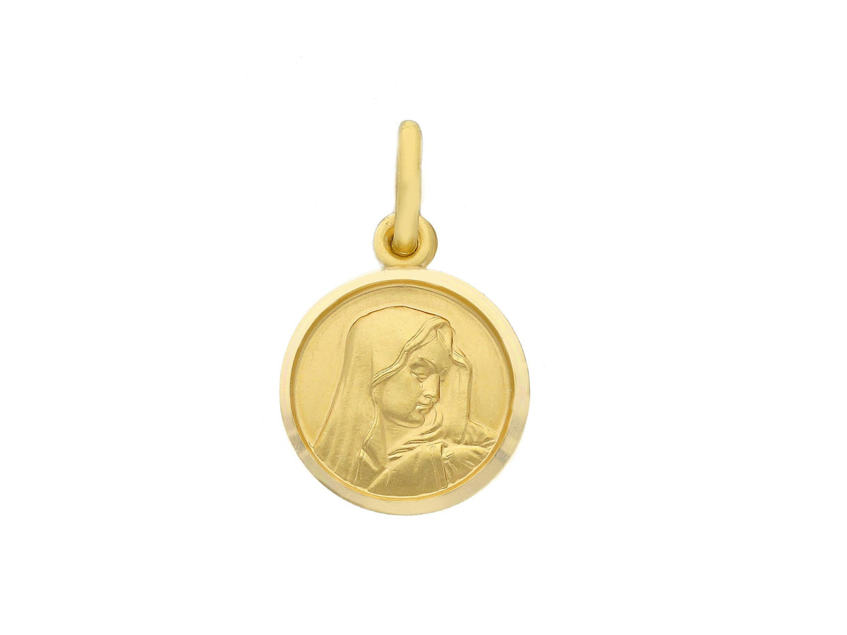 Medaglia Madonna Addolorata in Oro Giallo 18kt mm. 13
