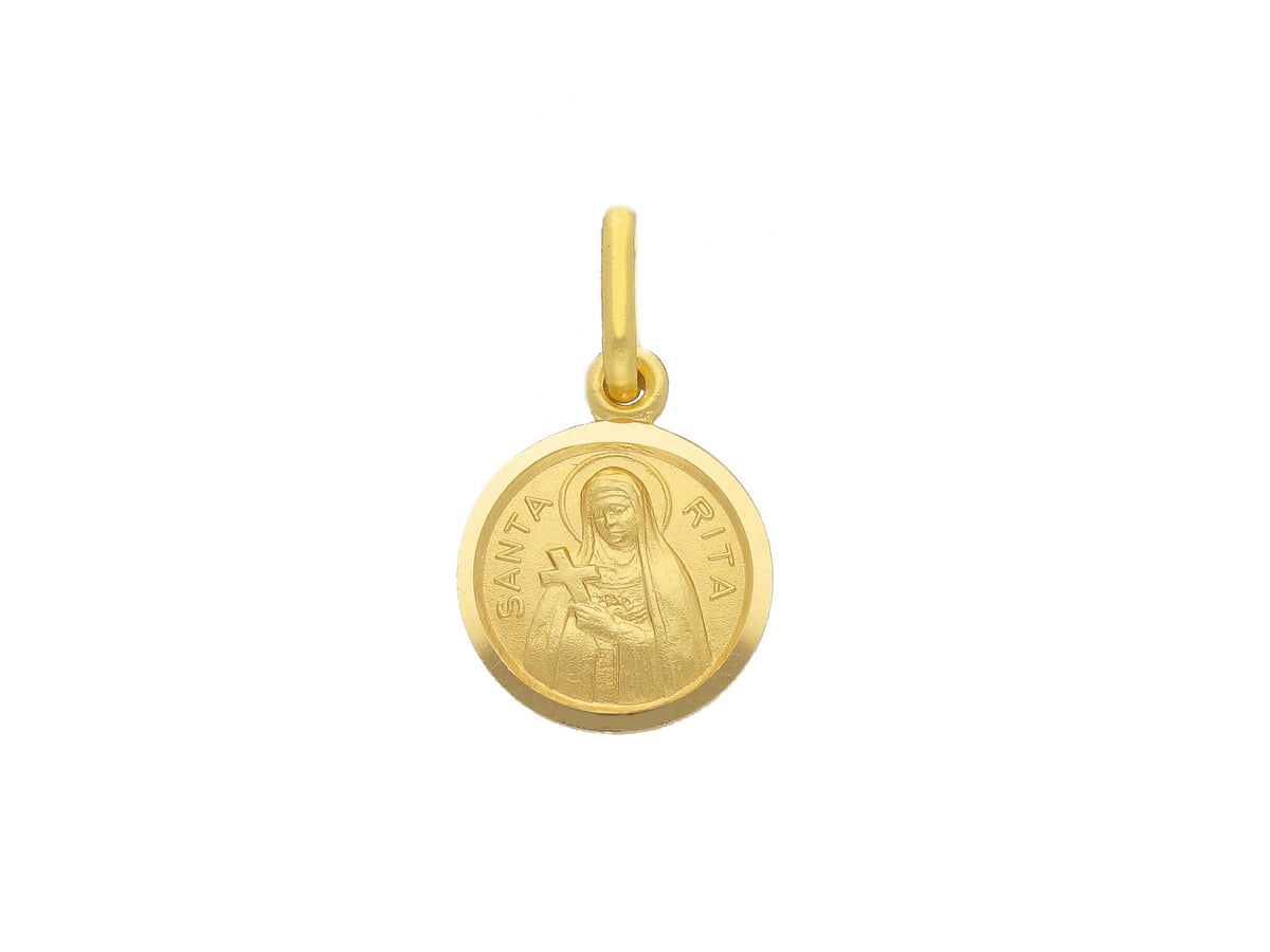 St. Rita medal in 18kt yellow gold mm. 11