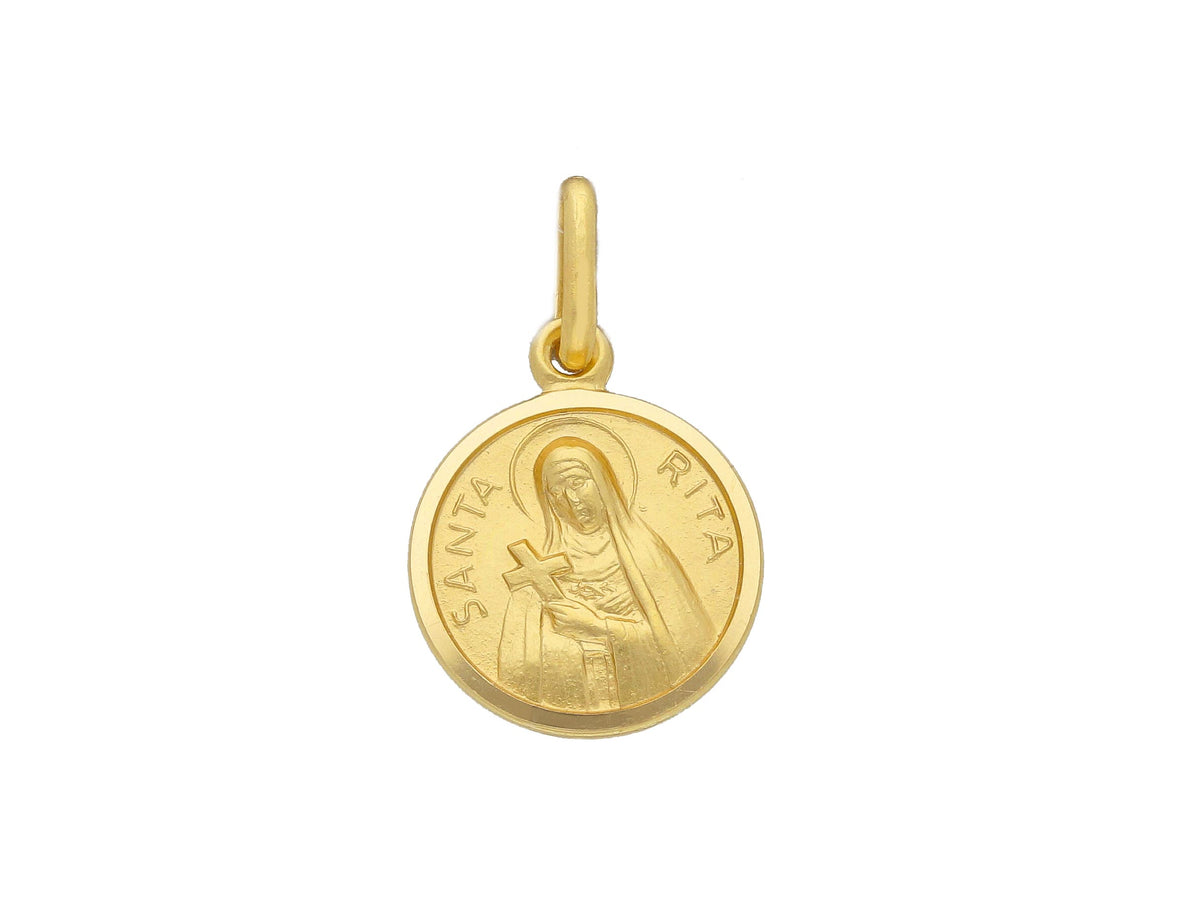 St. Rita medal in 18kt yellow gold mm. 13