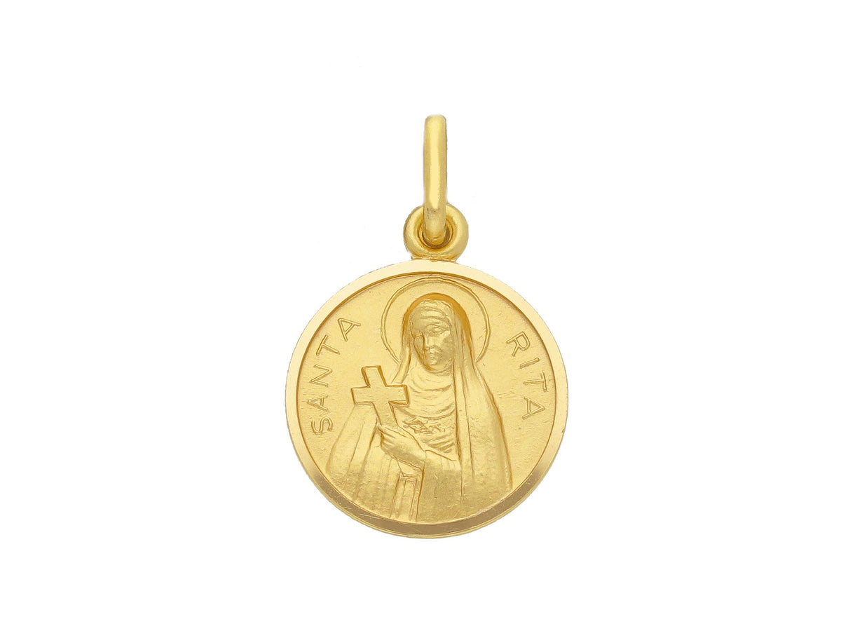 St. Rita medal in 18kt yellow gold mm. 15