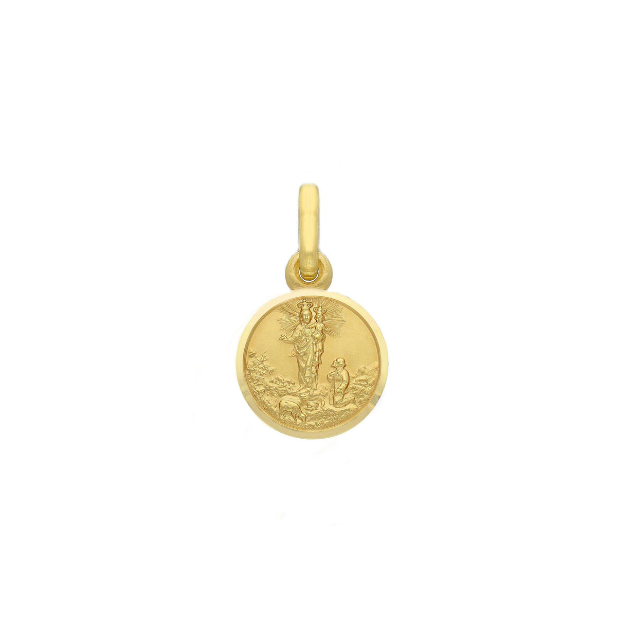 Madonna of Lourdes medal in 18kt yellow gold mm. 11