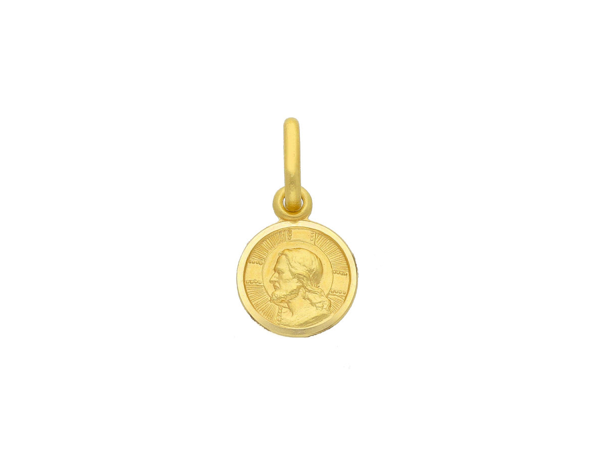 Christ medal in 18kt yellow gold mm. 09