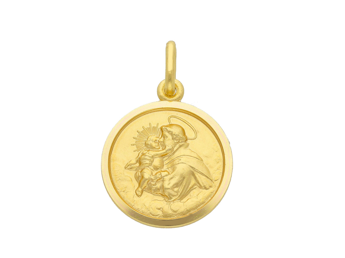 St. Anthony Medal in 18kt Yellow Gold mm. 17