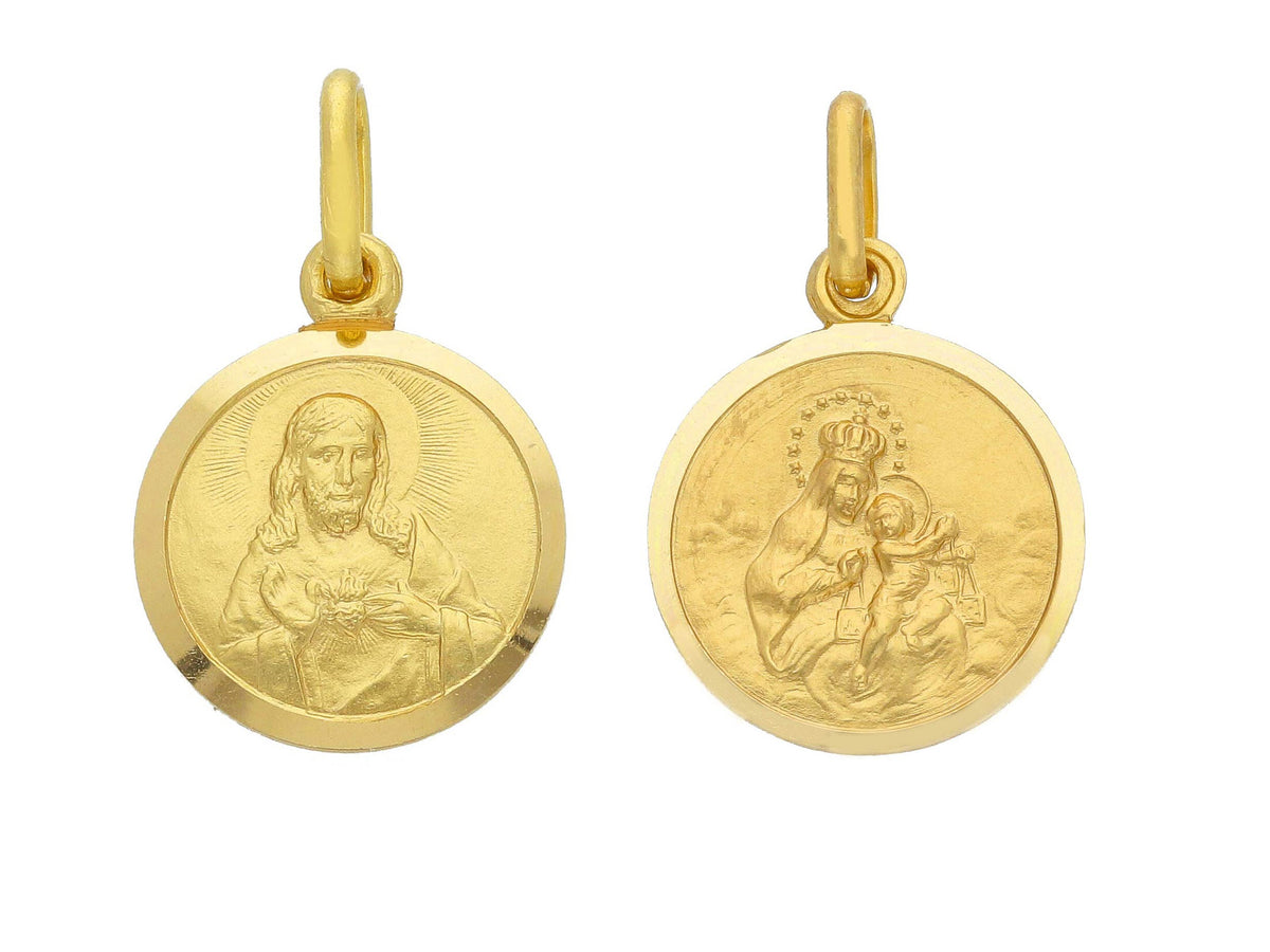 Scapular Medal in 18kt Yellow Gold mm. 13