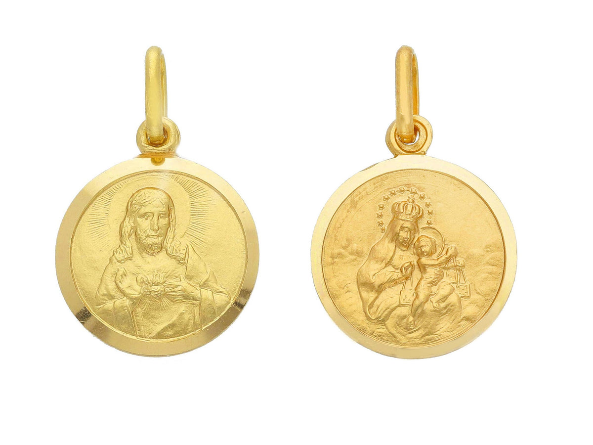 Scapular Medal in 18kt Yellow Gold mm. 15