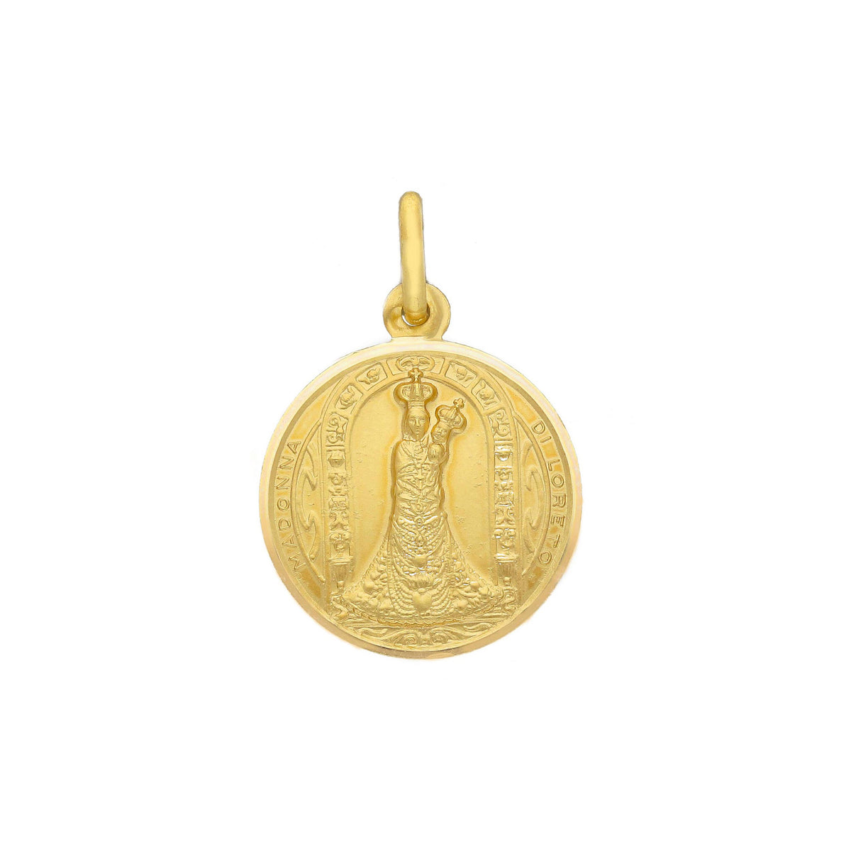 Madonna of Loreto medal in 18kt yellow gold mm. 17