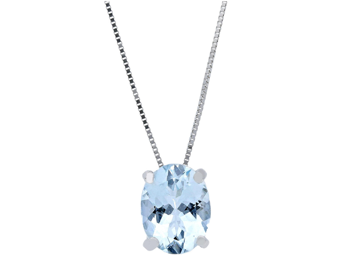 Maiocchi Milano White Gold and Aquamarine Necklace 1.47 ct