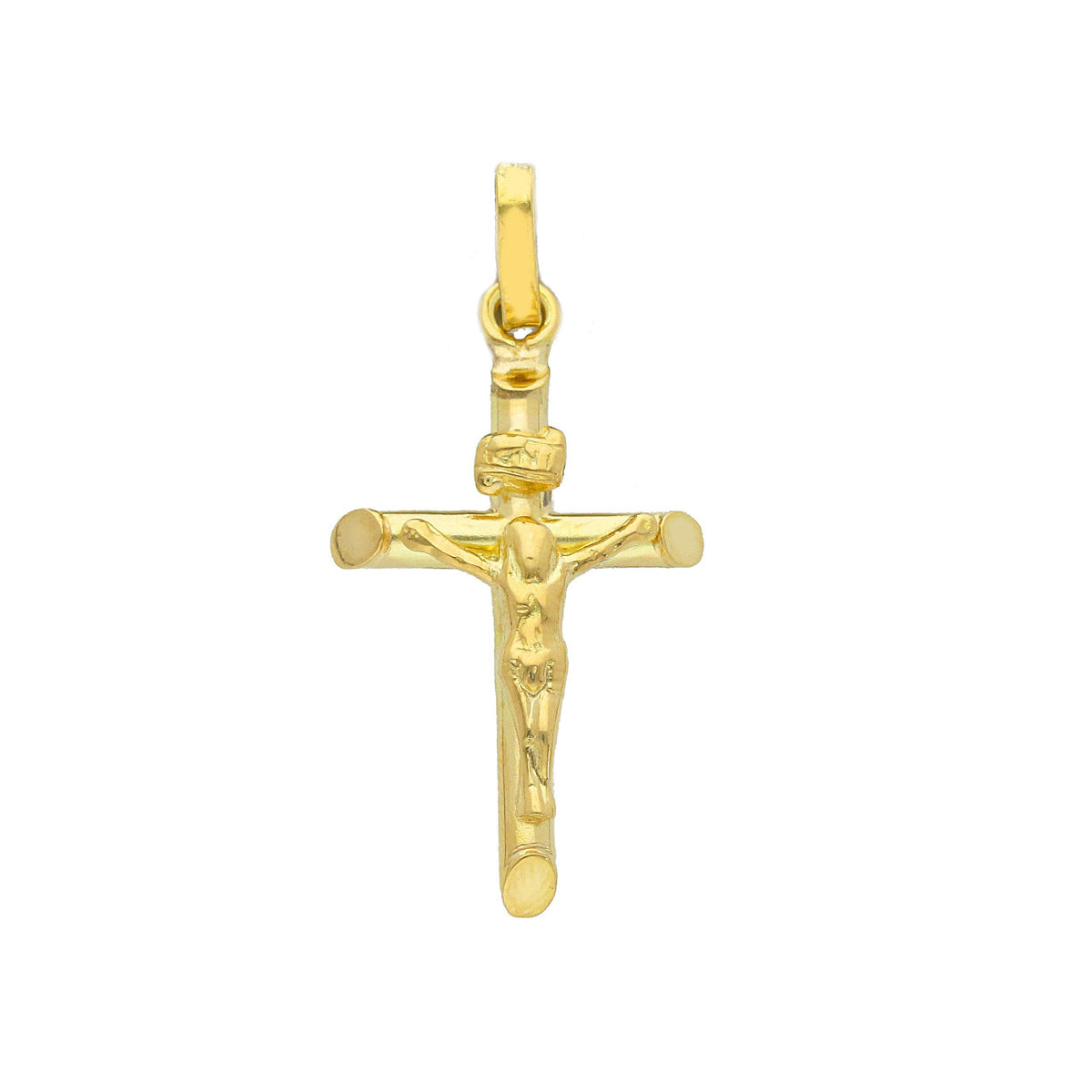 Cross with Christ in 18kt Yellow Gold