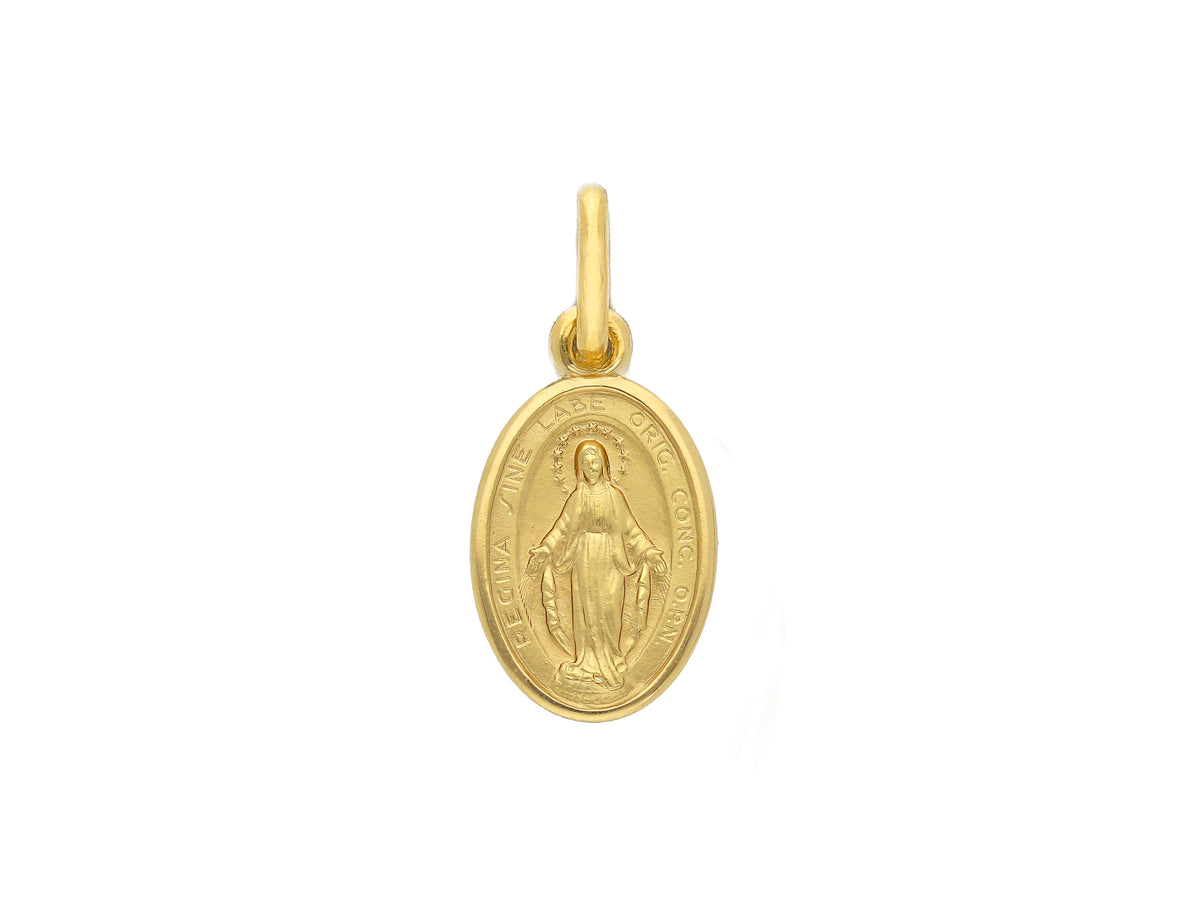 Madonna Miraculous Medal in 18kt Yellow Gold 9x12 mm