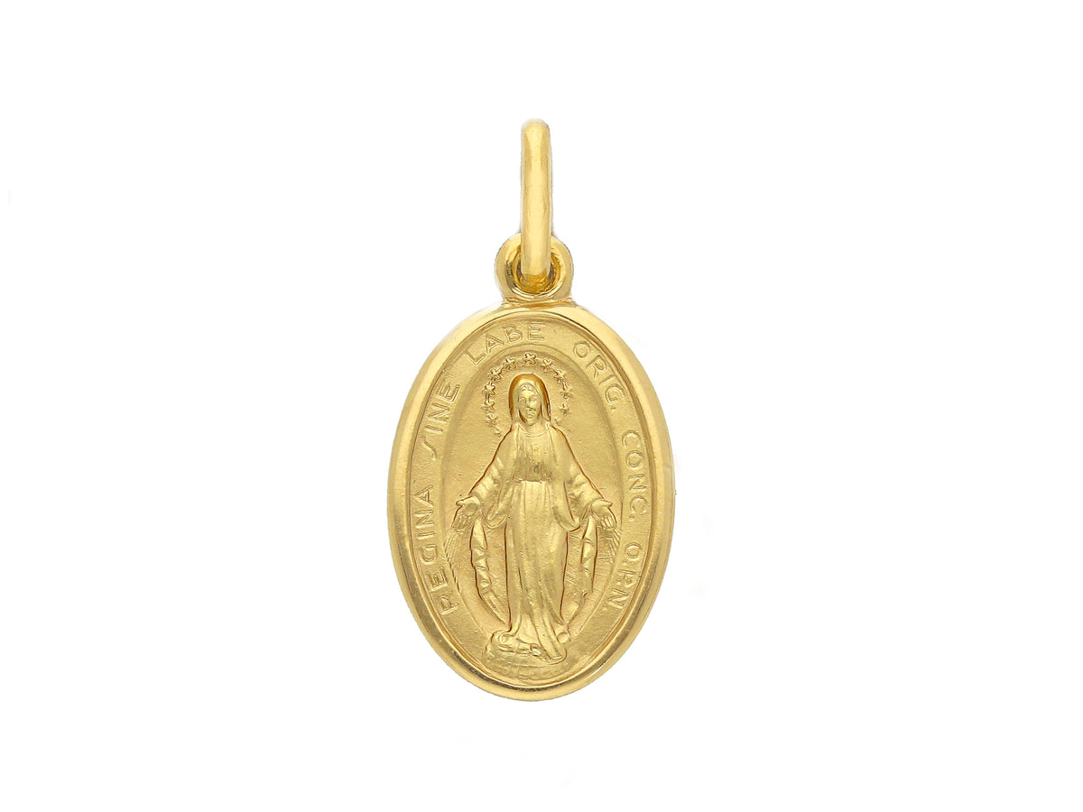 Medaglia Madonna Miracolosa in Oro Giallo 18kt 12x16 mm