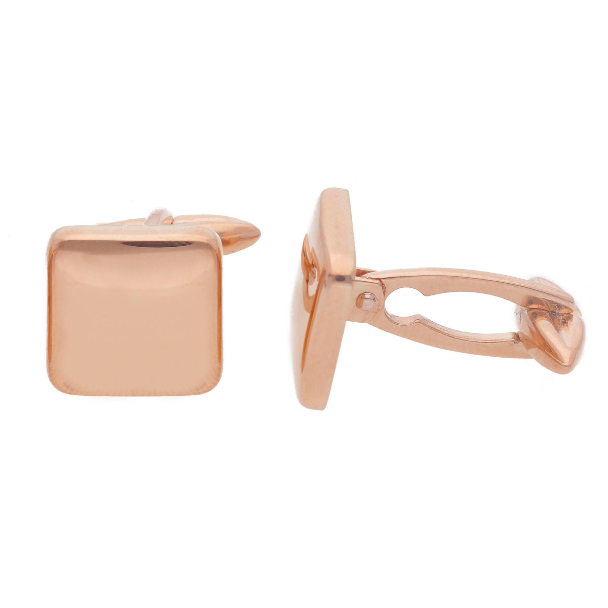 Square Cufflinks Lined in 18kt Rose Gold