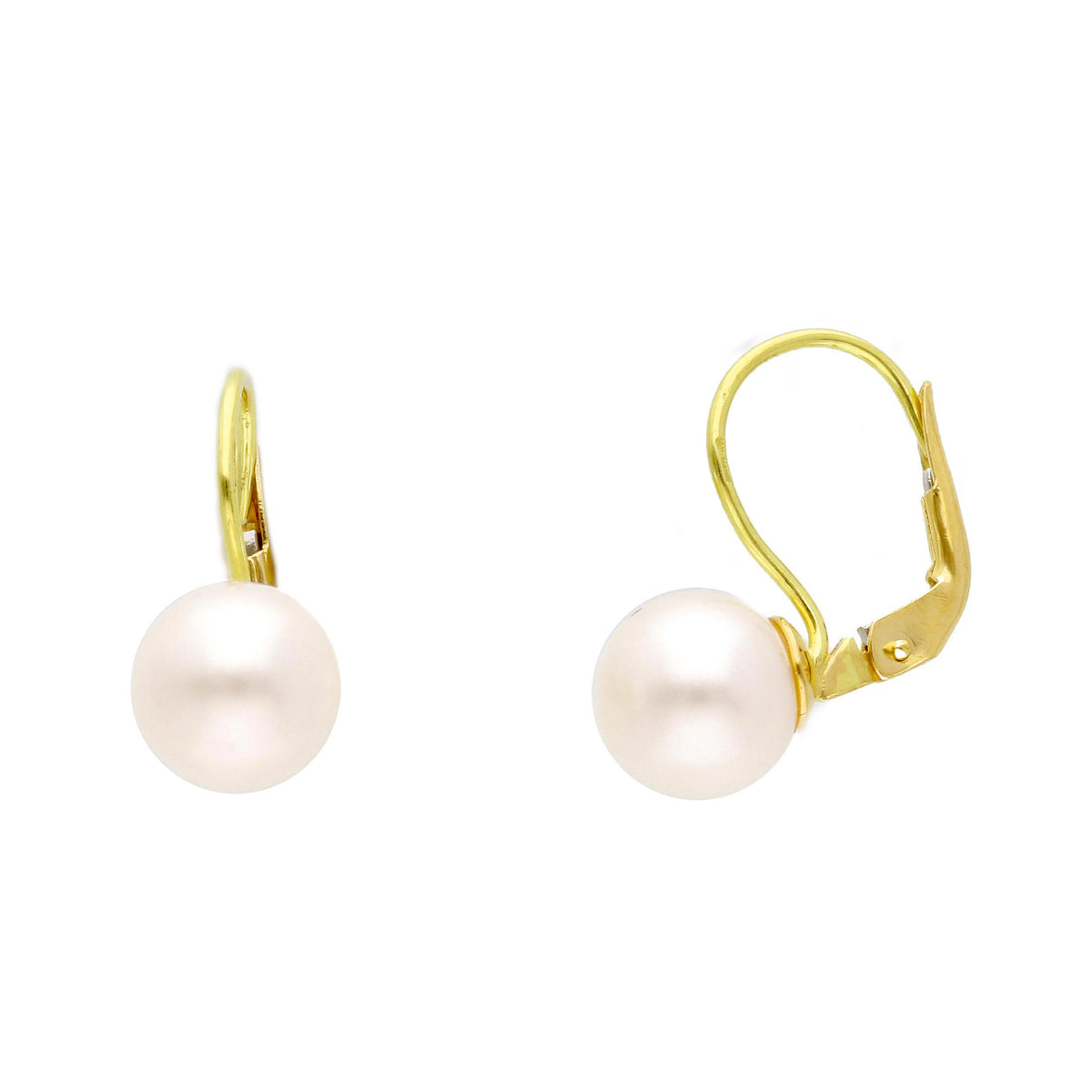 Maiocchi Gold Orecchini a Monachella Oro Giallo 18kt e Perla Fresh Water 8,5 x 9 MM