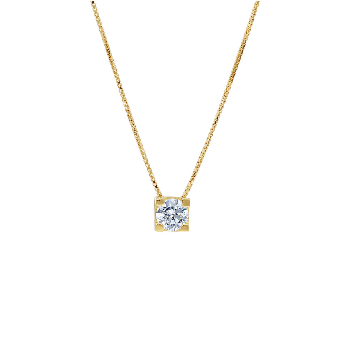 Punto Luce Necklace in 18kt Yellow Gold and Zircon