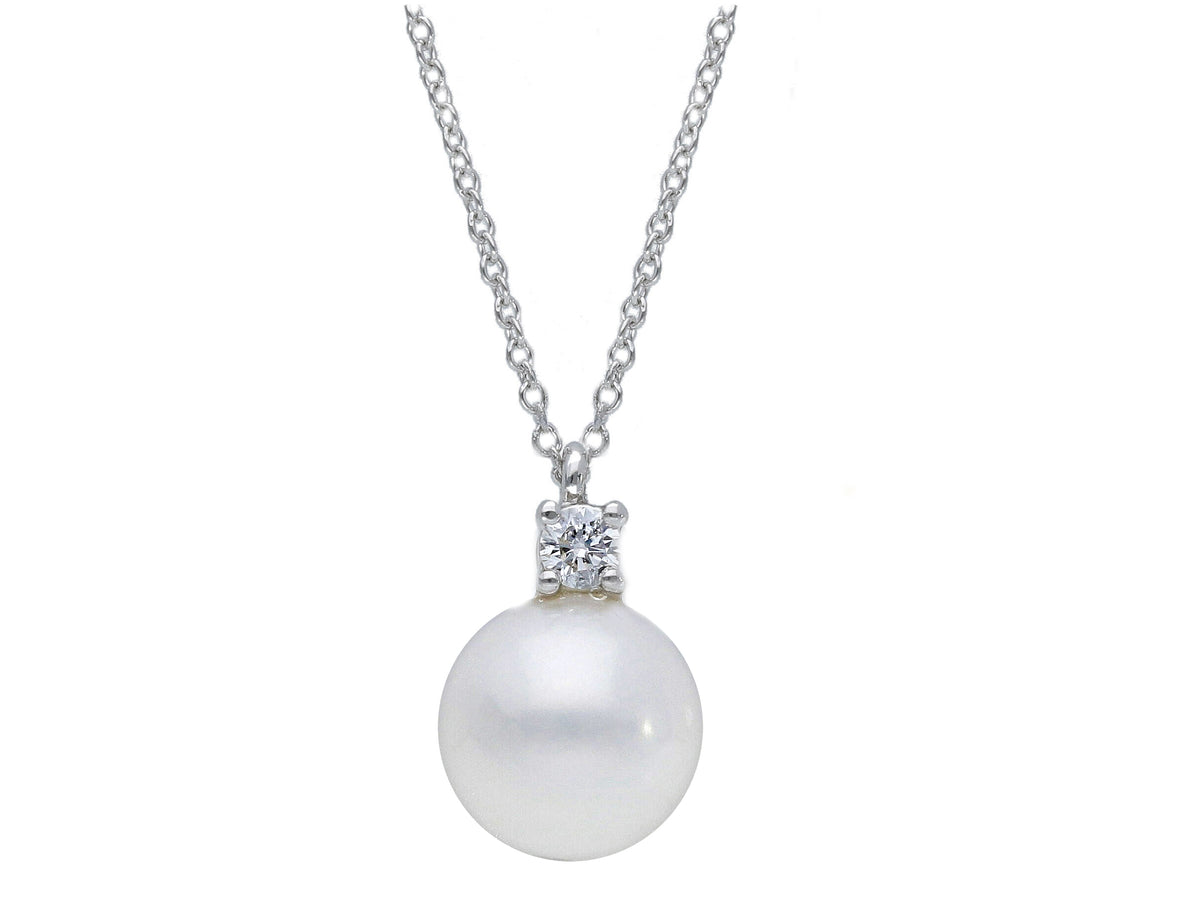 Choker with Diamond and Fresh Water Pearl mm 7.5 x 8