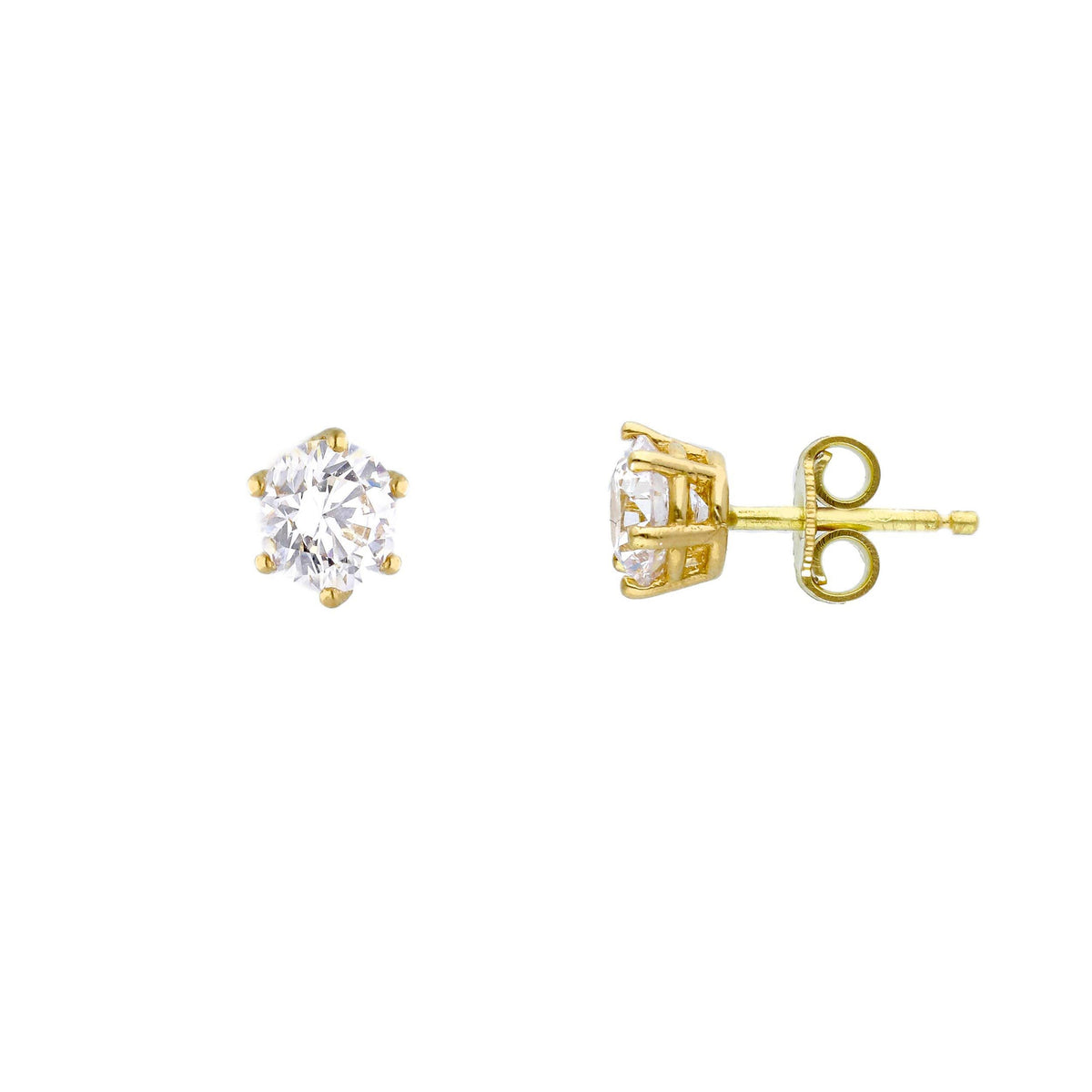 Maiocchi Gold Orecchini Punti Luce Oro Giallo 18kt e Zirconi Ø 6 MM