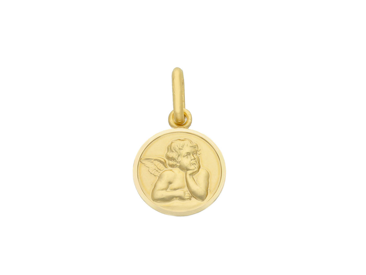 Angel medal in 18kt yellow gold mm. 11