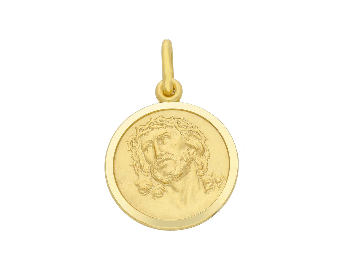 Christ medal in 18kt yellow gold mm. 17