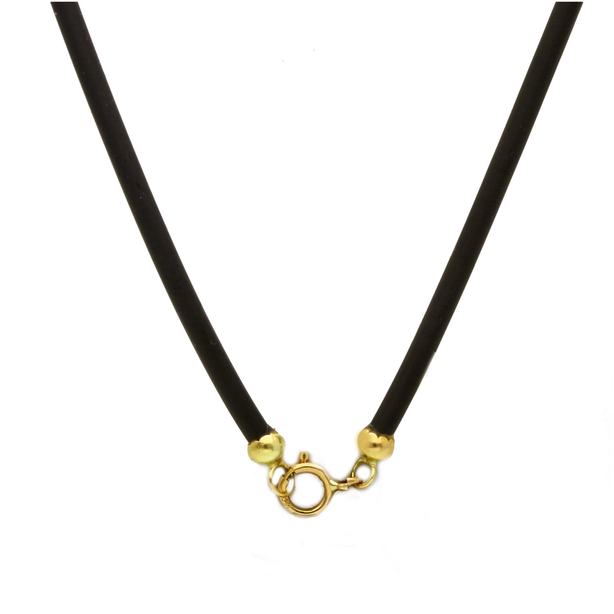 Girocollo Caucciù e Chiusura  Oro Giallo 18kt