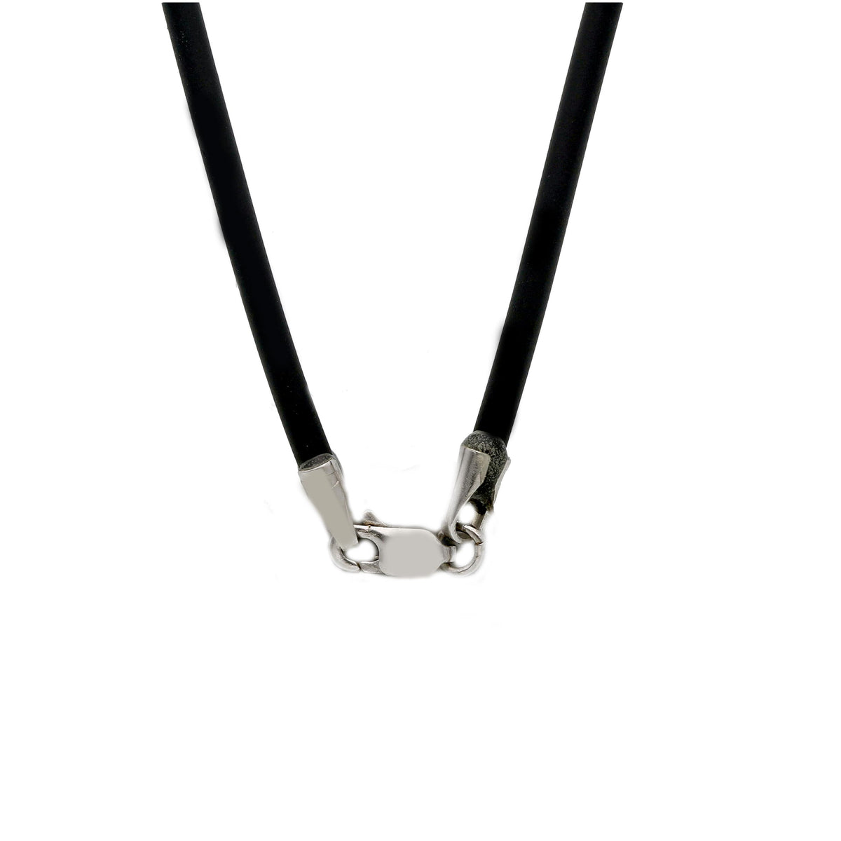 Rubber necklace and 18kt white gold clasp