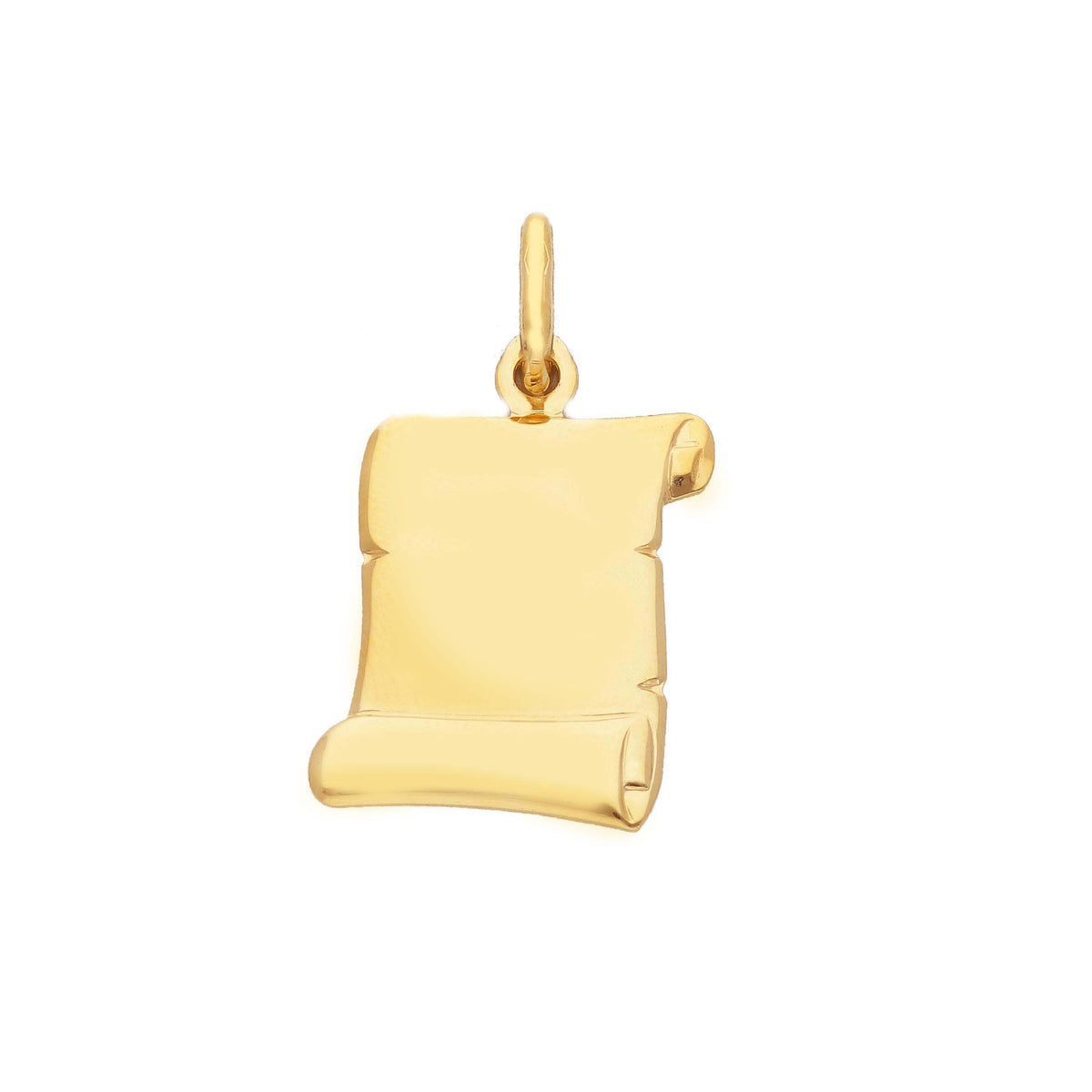 Parchment Medal Pendant in 18kt Yellow Gold