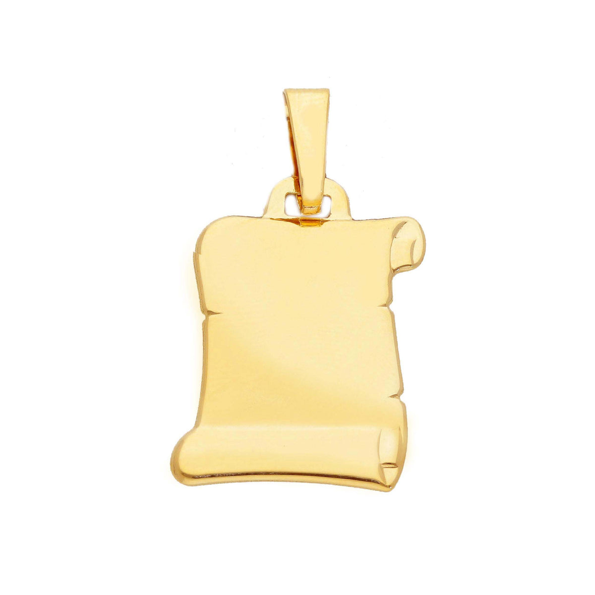 Parchment Medal Pendant in 18kt Yellow Gold