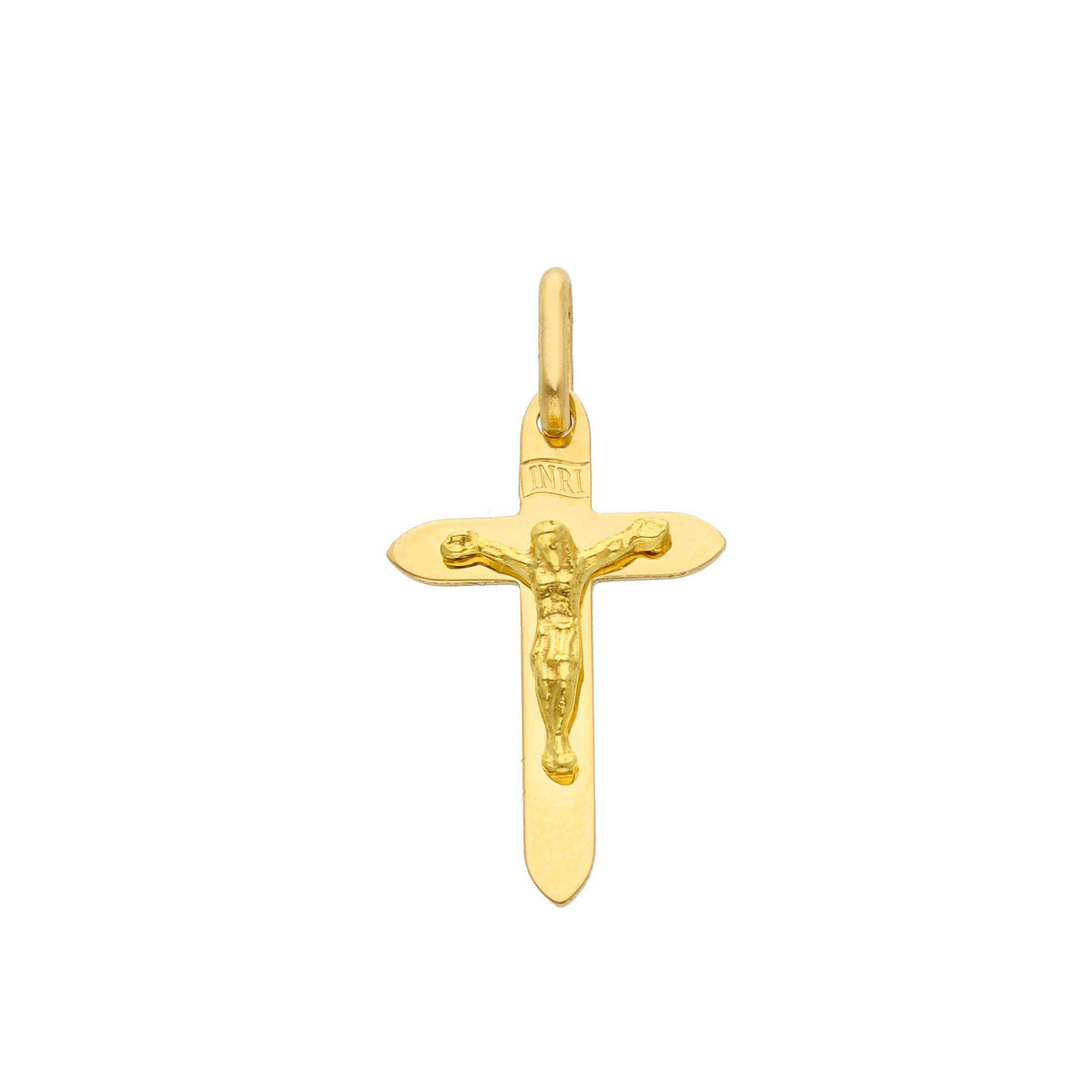 Cross with Christ in 18kt Yellow Gold