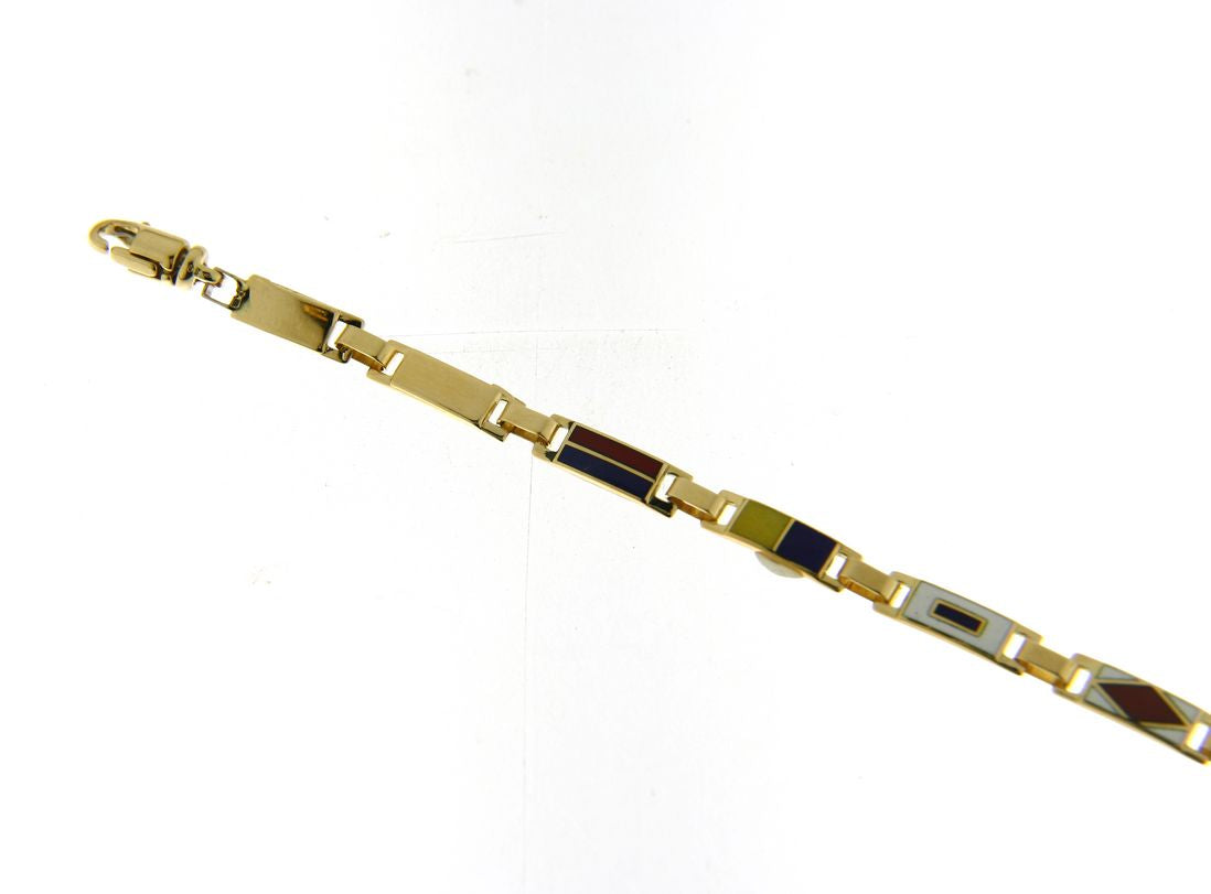 Nautical Flags Bracelet in 18kt Yellow Gold