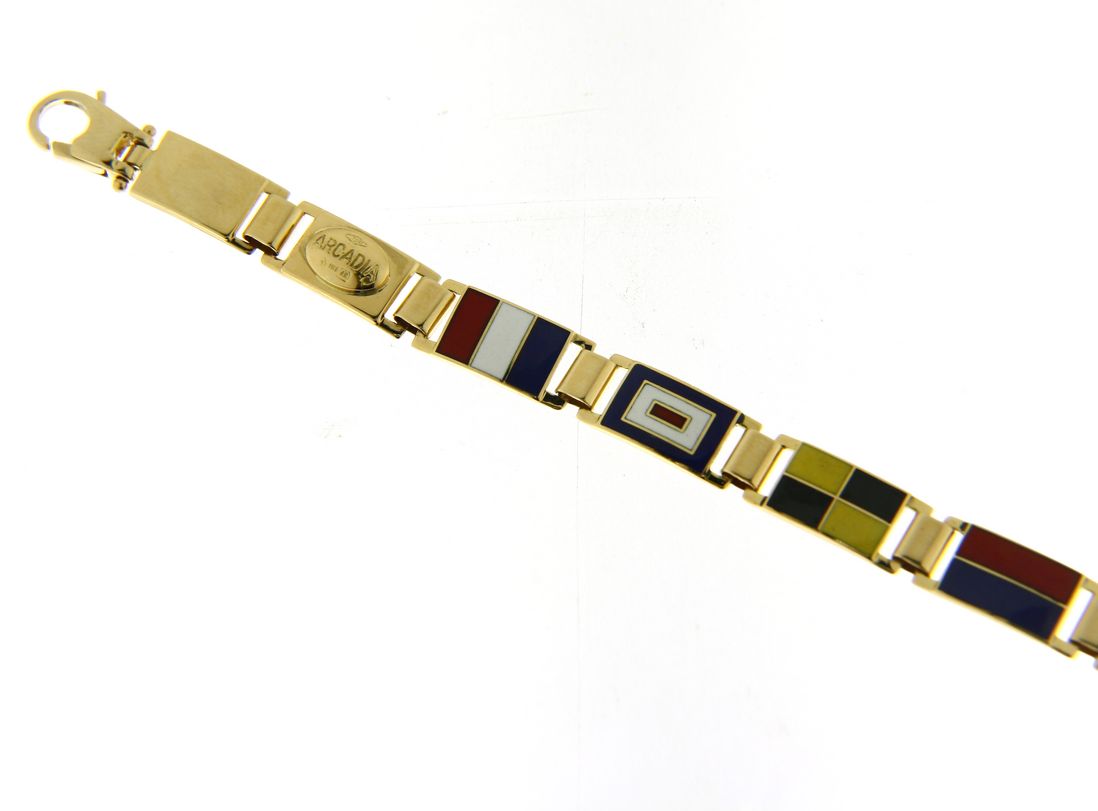 Nautical Flags Bracelet in 18kt Yellow Gold