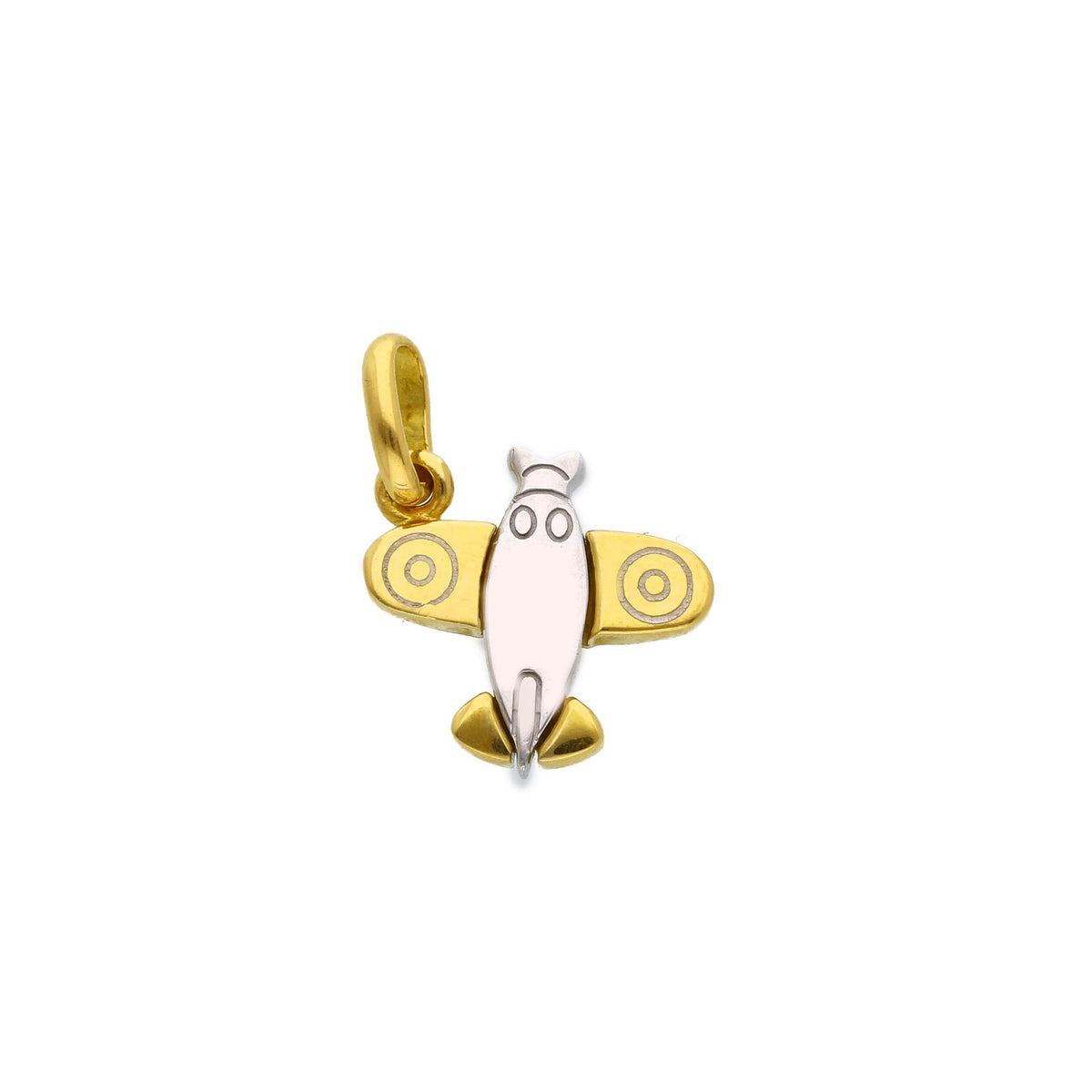 Airplane Pendant in 18kt Yellow and White Gold
