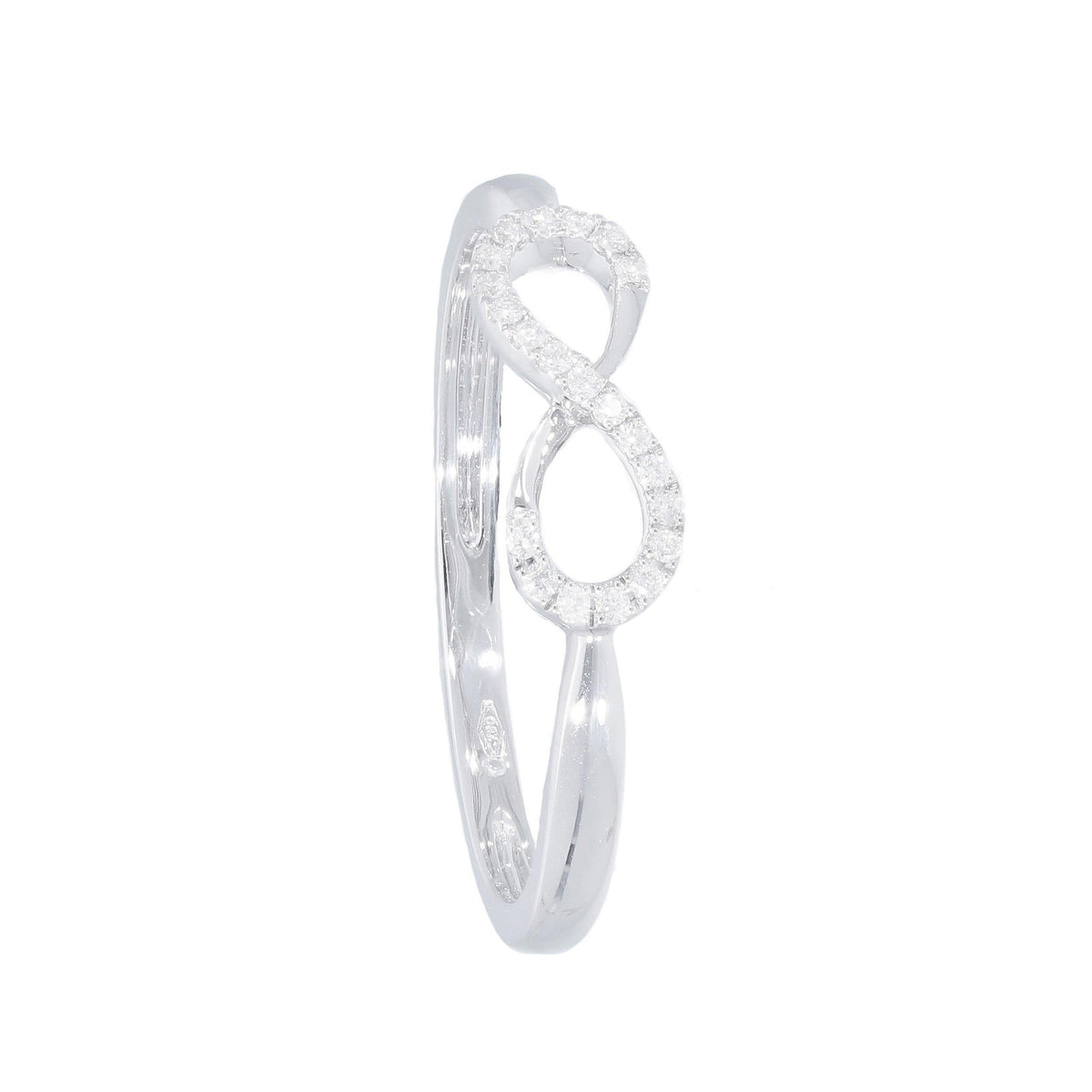 Maiocchi Milano Anello Infinito Oro Bianco e Diamanti ct 0,05
