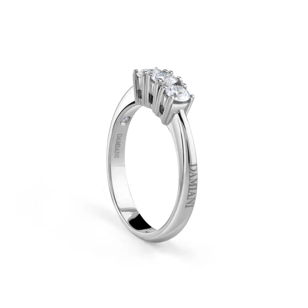 Damiani Anello Trilogy Luce in Oro Bianco e Diamanti ct 0,33 G