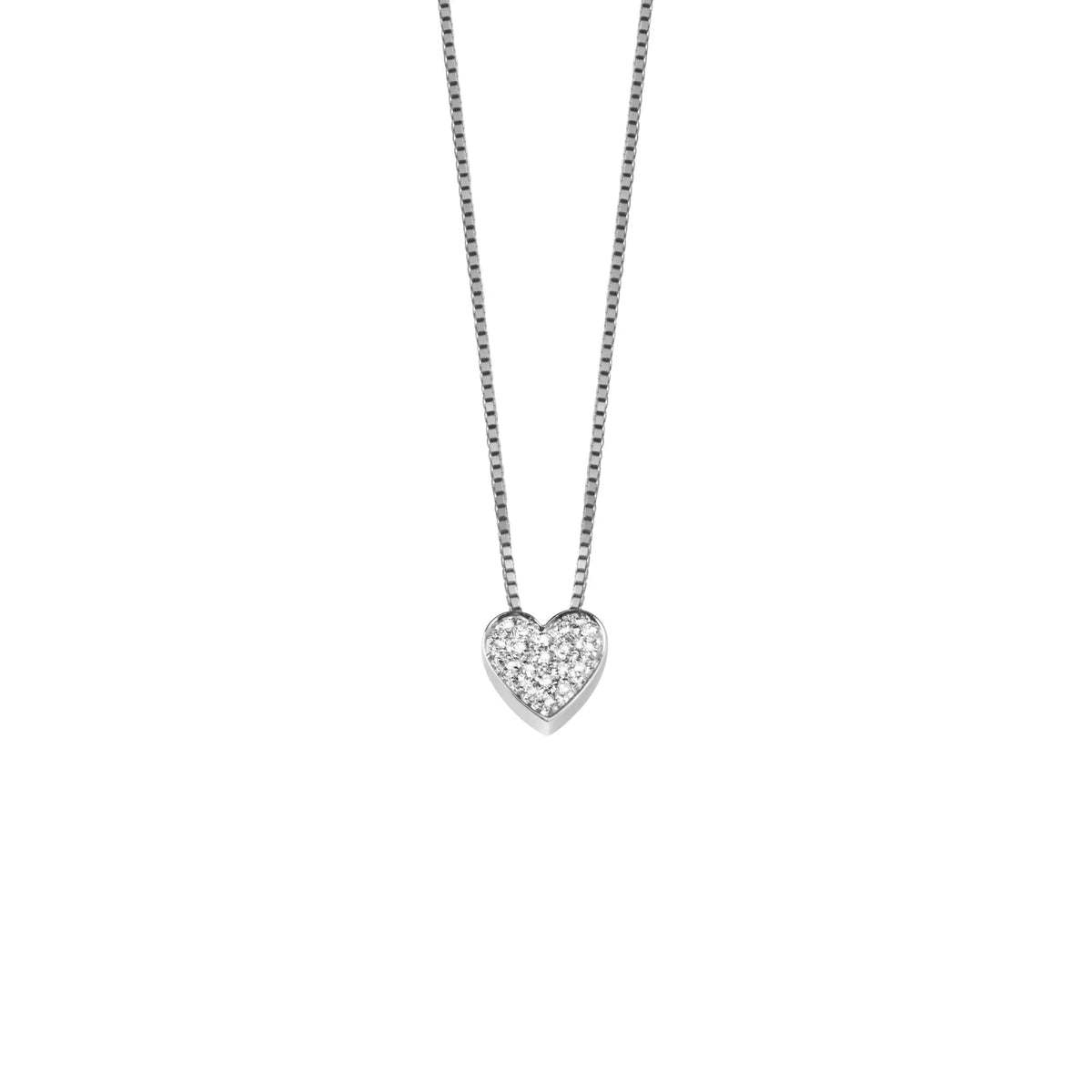 Salvini I Segni Heart Necklace in White Gold and Diamonds 0.07 ct