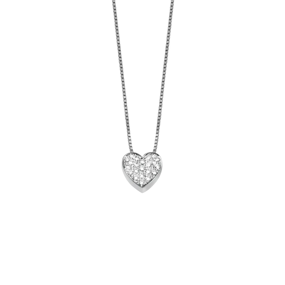 Salvini I Segni Heart Necklace in White Gold and Diamonds 0.17 ct