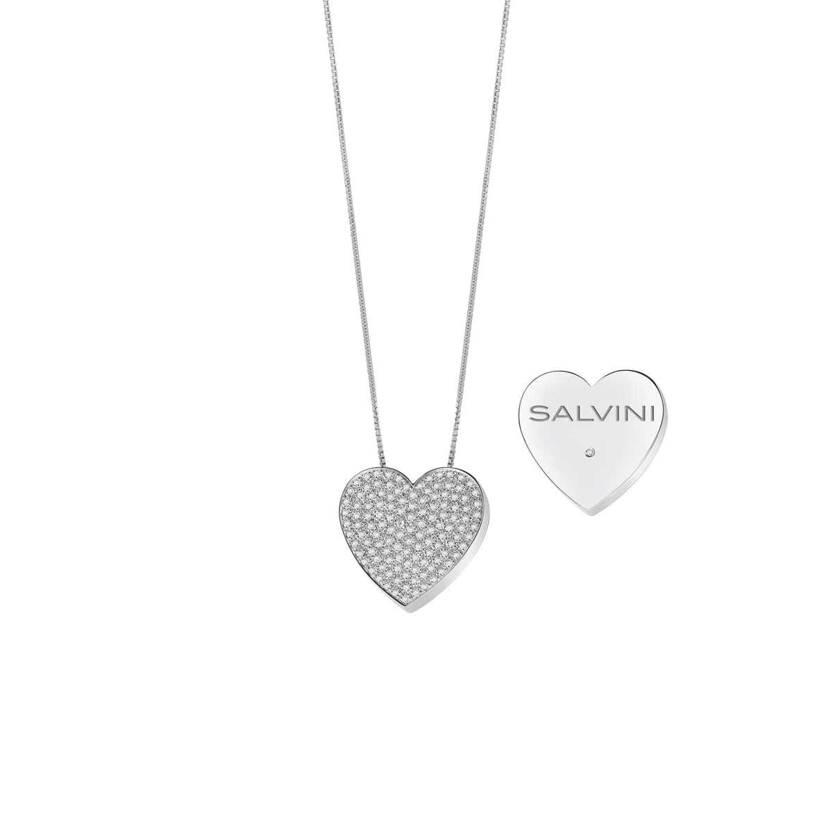 Salvini I Segni Heart Necklace in White Gold and Diamonds ct 1.15 G
