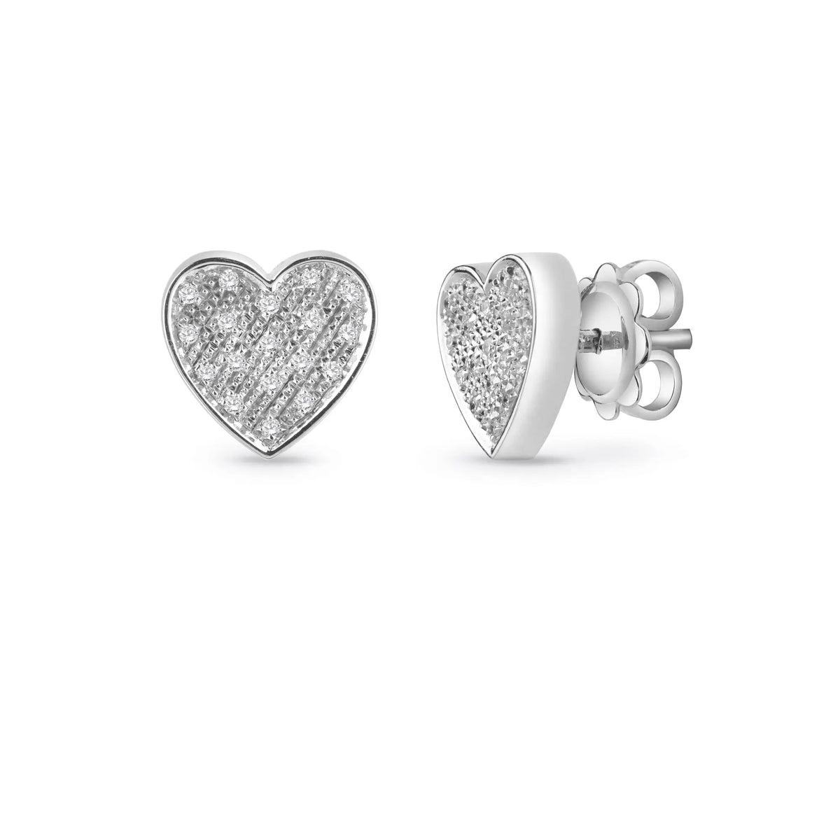 Salvini I Segni Heart Earrings in White Gold and Diamonds