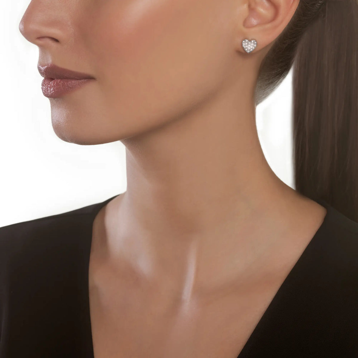 Salvini I Segni Heart Earrings in White Gold and Diamonds