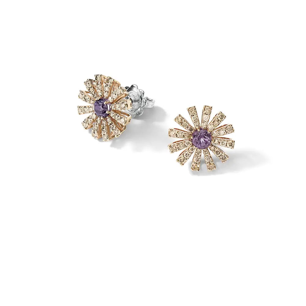 Damiani Margherita Earrings in Yellow Gold Citrine Quartz
