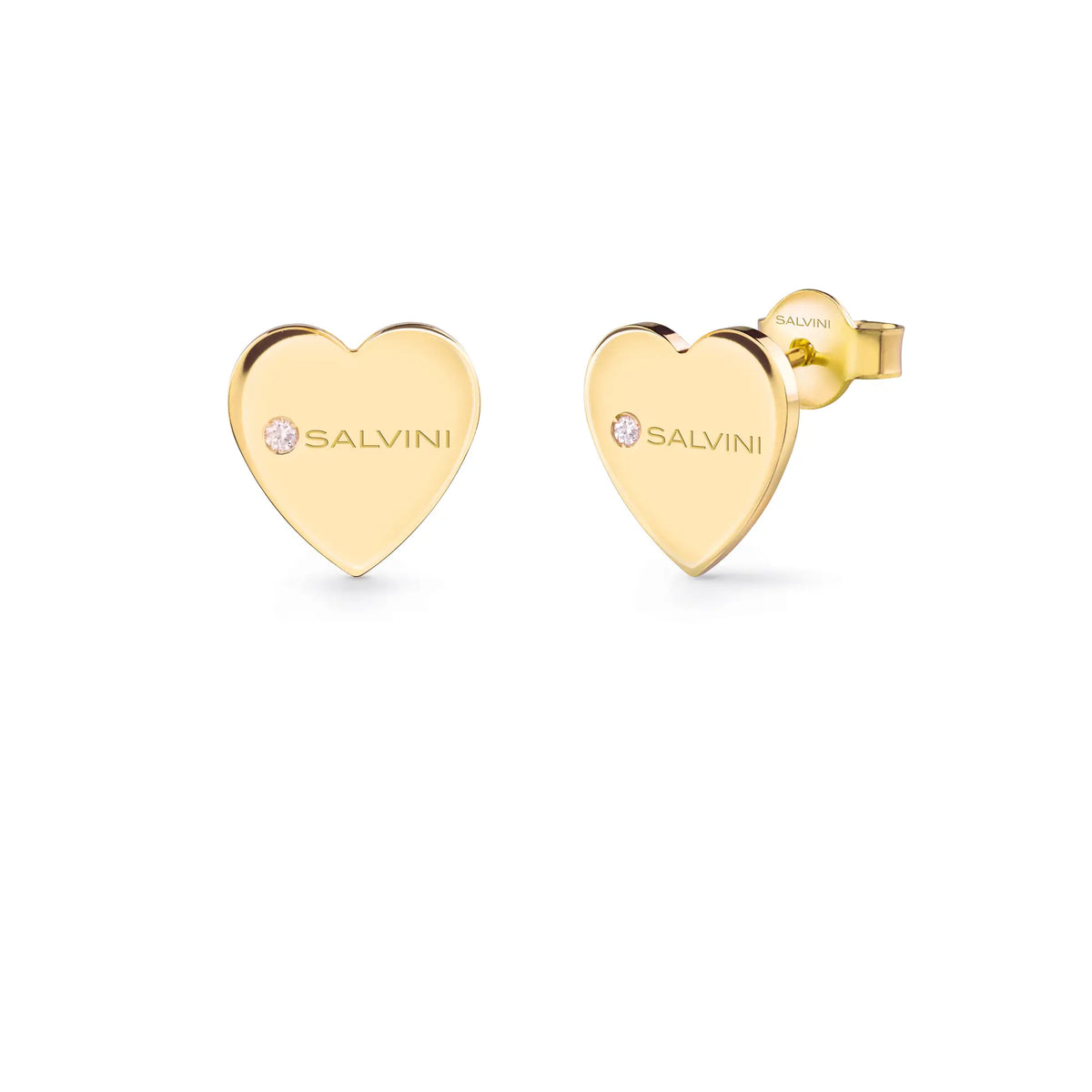 Salvini I Segni Heart Earrings in 9kt Yellow Gold