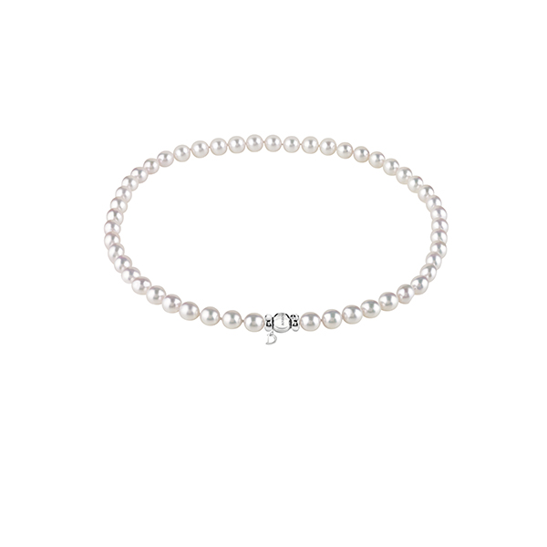 Damiani Necklace in White Gold and Japanese Pearls 7 x 7.5 mm