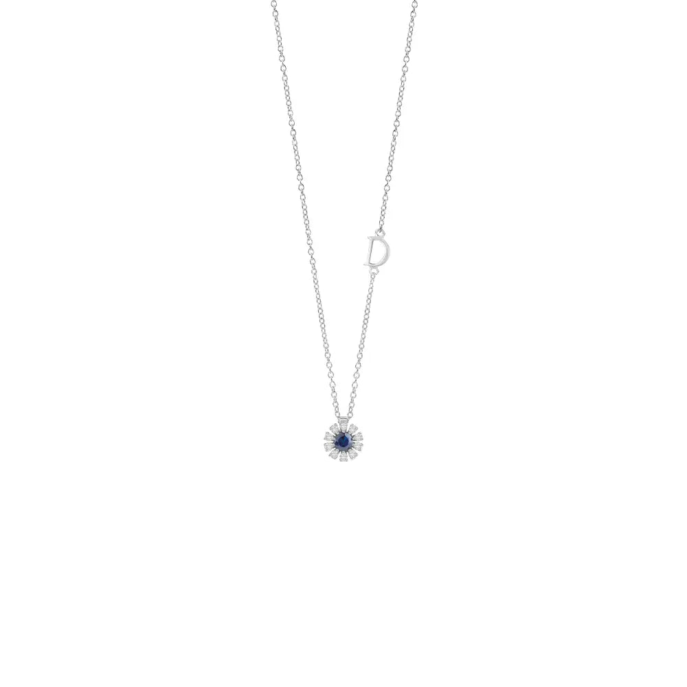 Damiani Collana Margherita Oro Bianco e Zaffiro