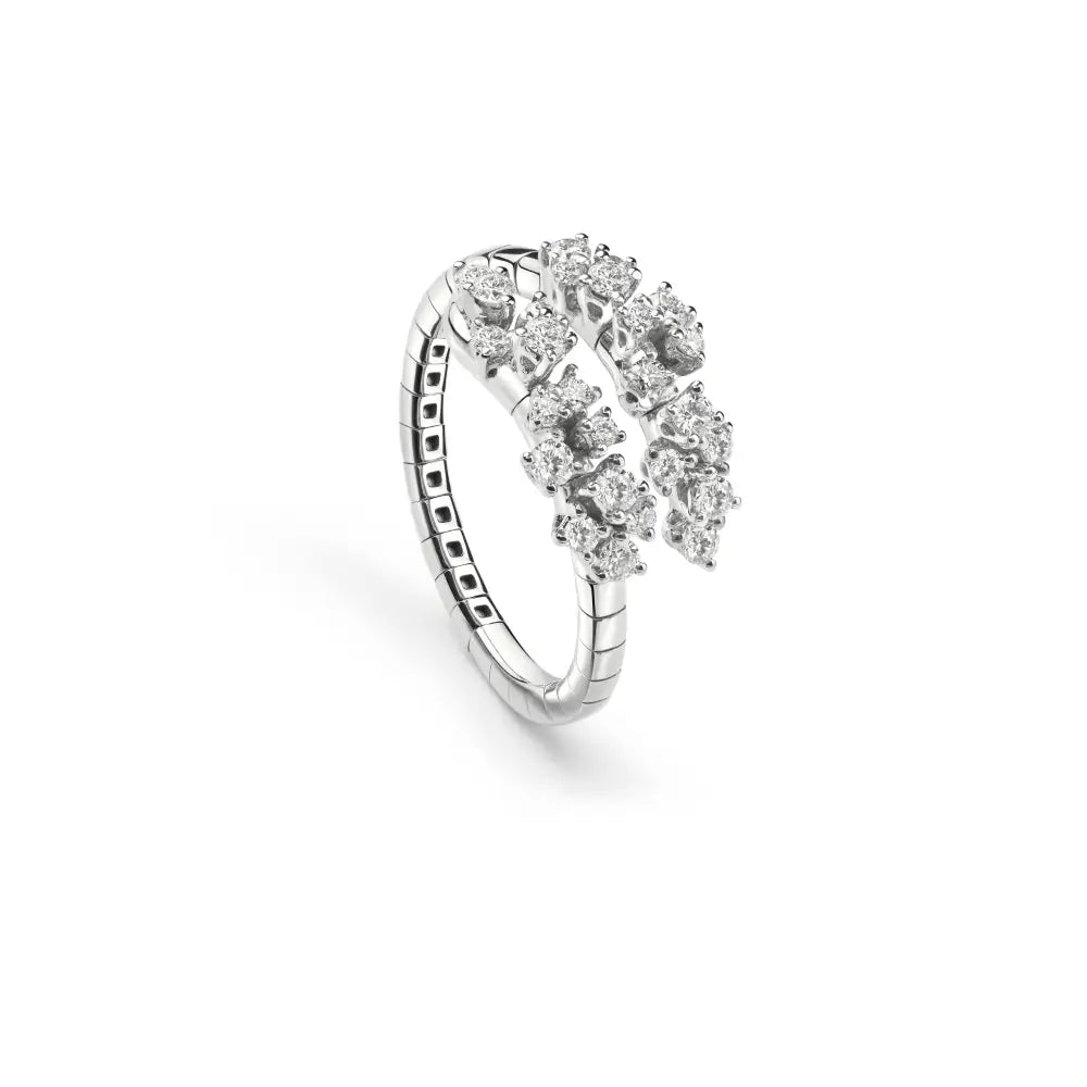 Damiani Mimosa Ring in White Gold and White Diamonds
