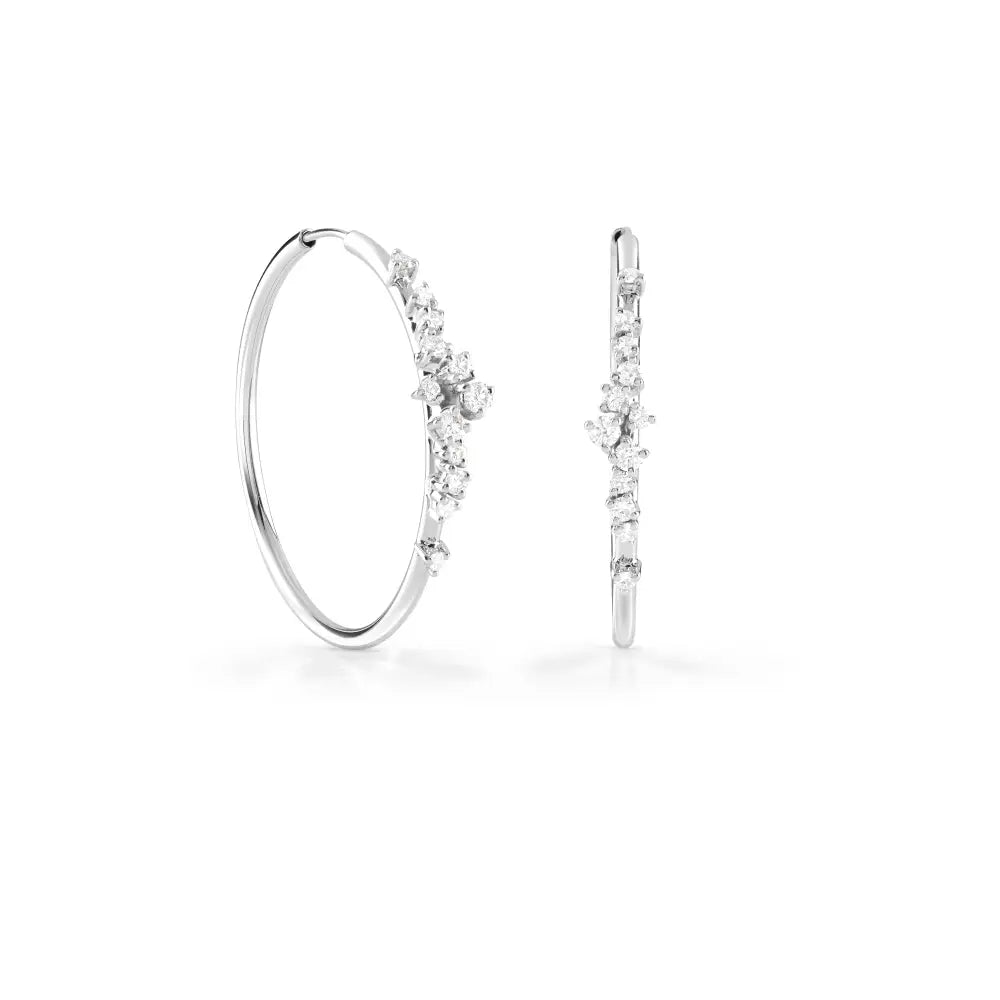 Damiani Mimosa Earrings in White Gold and Diamonds
