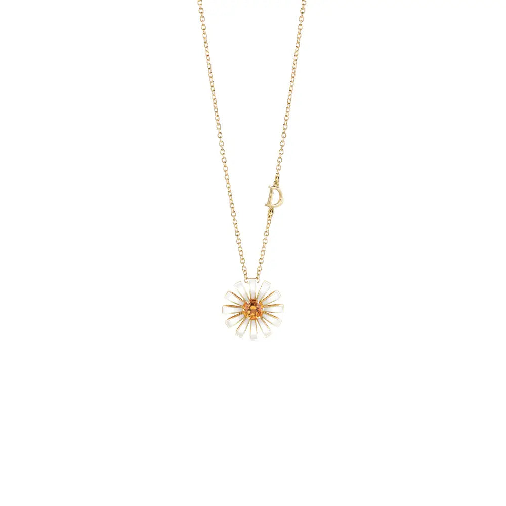 Damiani Collana Margherita in Oro Giallo Ceramica e Quarzo Citrino