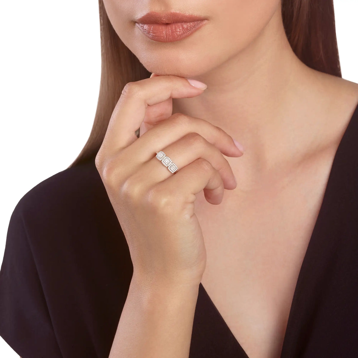 Salvini Ring Trilogy Bagliori White Gold and Diamonds 0.27 Ct