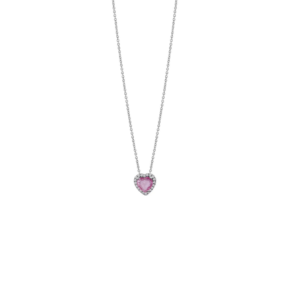 Salvini Sorrento Necklace White Gold Pink Sapphire and Diamonds