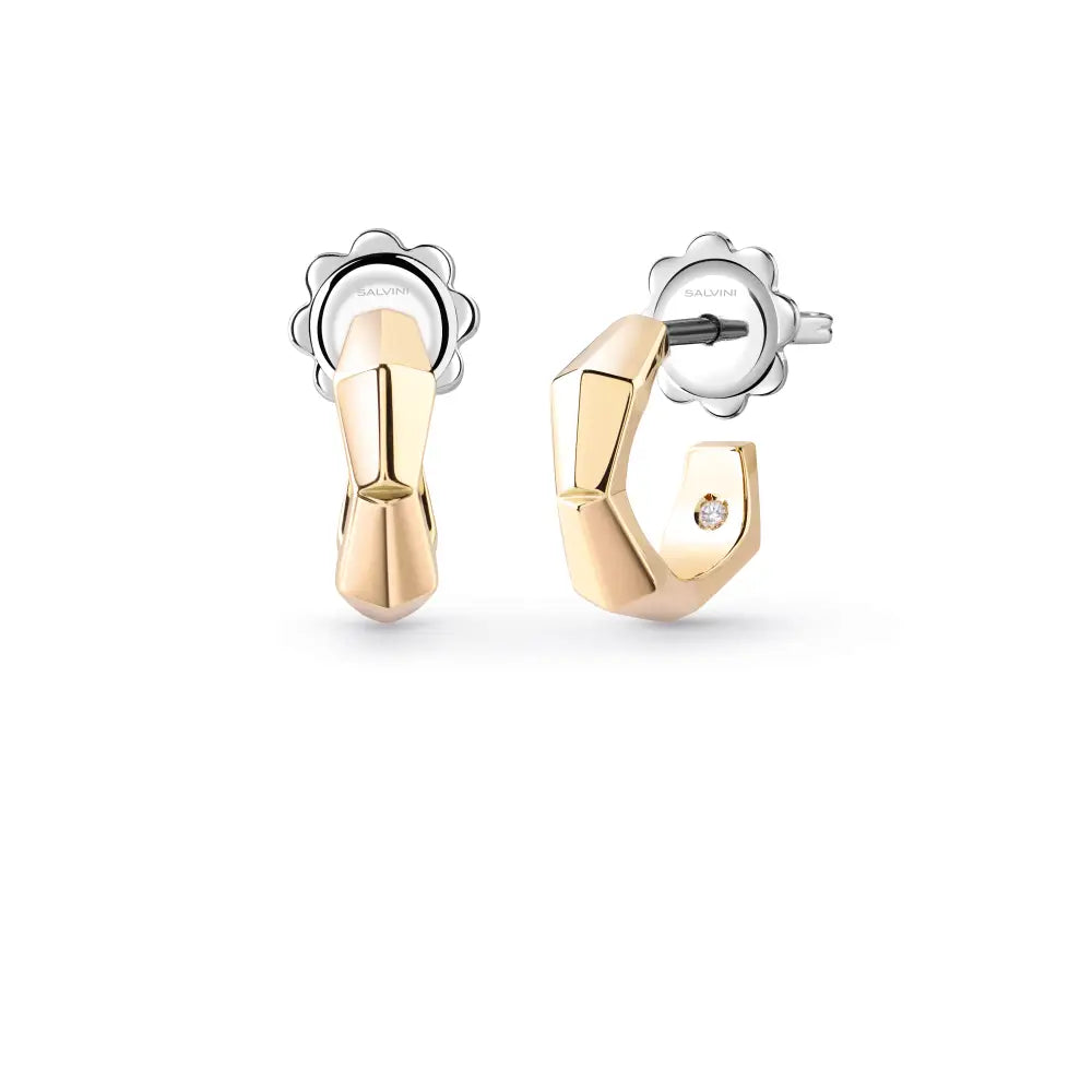Salvini EVA Yellow Gold and Red Hybrid Ceramic Earrings
