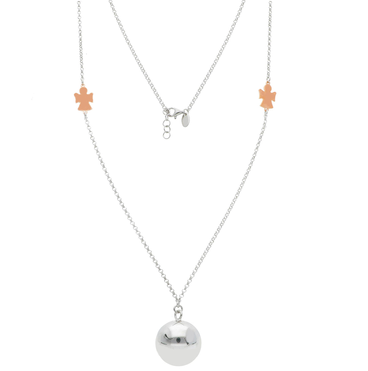 Maiocchi Silver Angel Caller Necklace in Silver