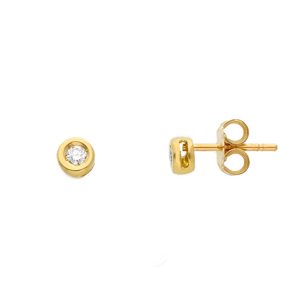 Light spot earrings with diamonds 0.12 ct G VS
